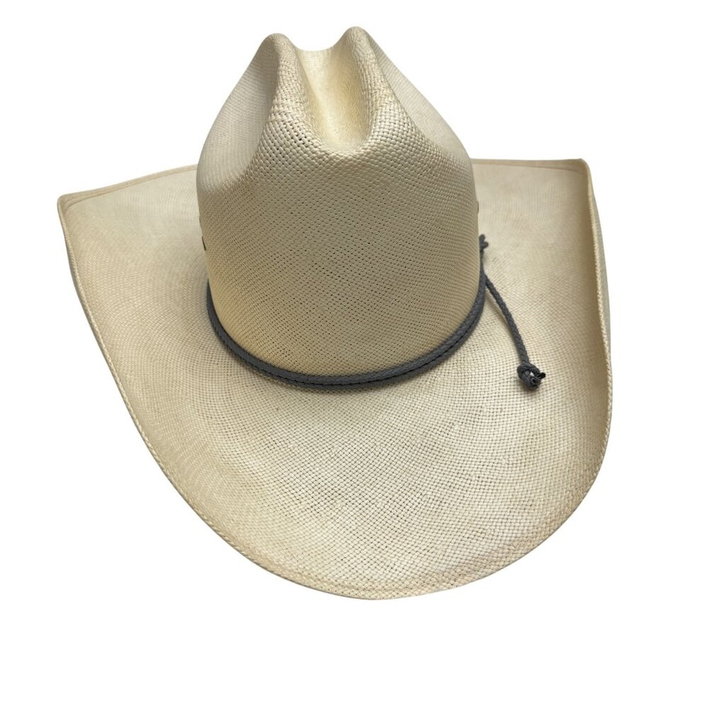 Resistol 4X Shantung Panama Straw Cowboy Hat Self Conforming, Sz 6 7/8 Long Oval